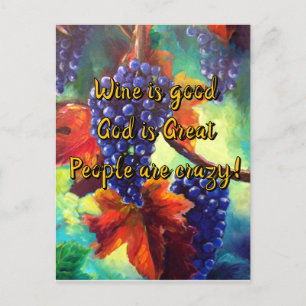Wine themed postcard