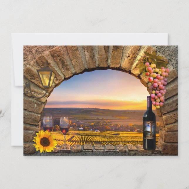 Wine Themed Vineyard Bachelorette Party Invitation (Back)