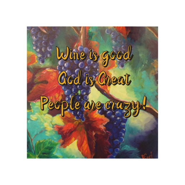 Wine themed  wood wall art (Front)