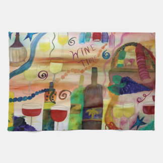 Wine time art bar and kitchen towel