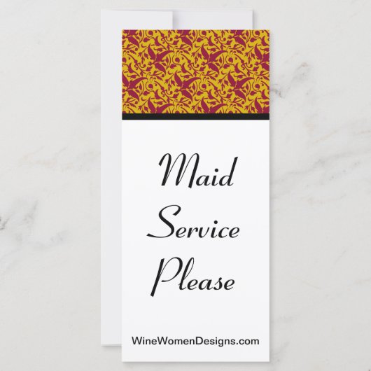 "Wine Time" Diva Damask Do Not Disturb (Back)