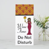 "Wine Time" Diva Damask Do Not Disturb (Standing Front)