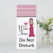 "Wine Time" Goddess Key Pattern Do Not Disturb (Standing Front)