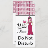 "Wine Time" Goddess Key Pattern Do Not Disturb (Front/Back)