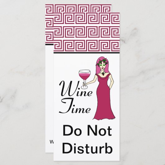 "Wine Time" Goddess Key Pattern Do Not Disturb (Front/Back)