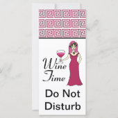 "Wine Time" Goddess Key Pattern Do Not Disturb (Front)