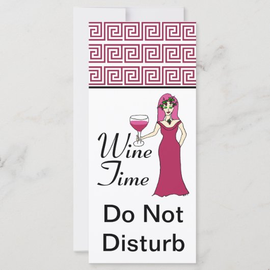 "Wine Time" Goddess Key Pattern Do Not Disturb (Front)