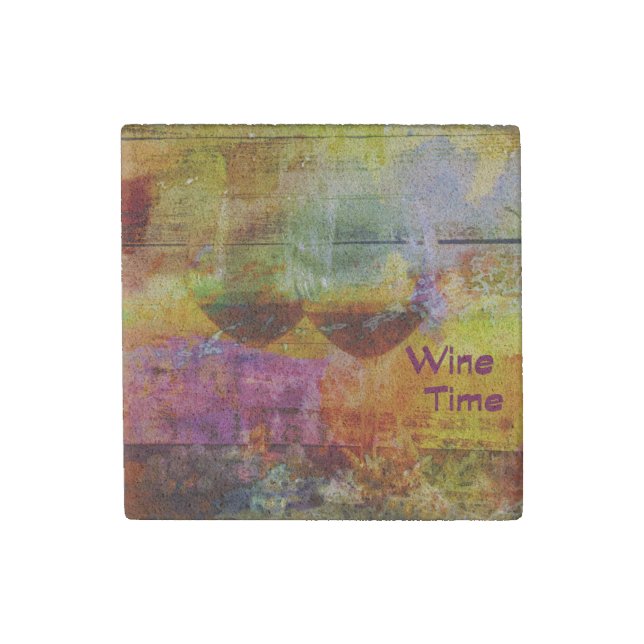 Wine Time Marbled Magnet (Front)