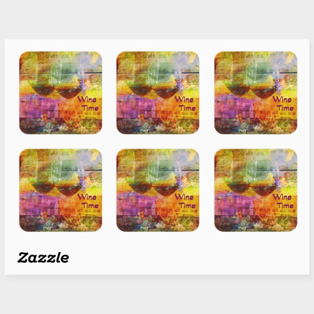 Wine Time Marbled Stickers (Sheet)