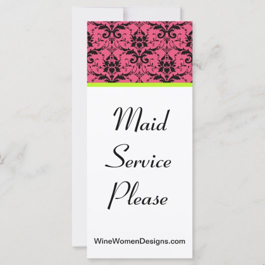 "Wine Time" Princess Damask Do Not Disturb (Back)