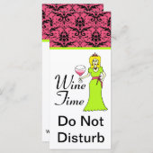 "Wine Time" Princess Damask Do Not Disturb (Front/Back)