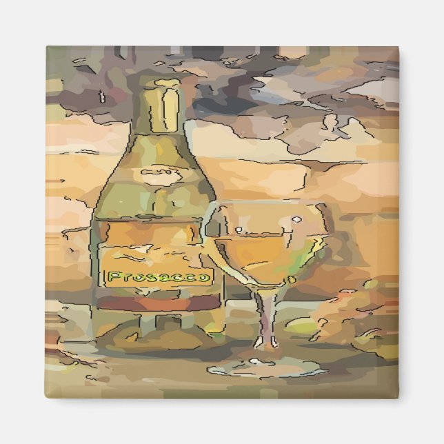 Wine Time, Prosecco Magnet (Front)