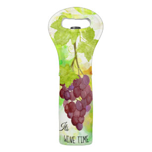 *~* Wine Time Tote Grapes Wine Bottle Bag
