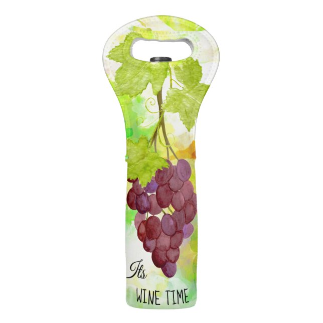 *~* Wine Time Tote Grapes Wine Bottle Wine Bag (Back)
