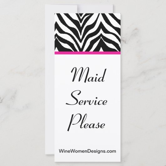 "Wine Time" Vixen Zebra Print Do Not Disturb (Back)