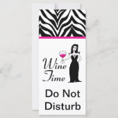 "Wine Time" Vixen Zebra Print Do Not Disturb (Front)