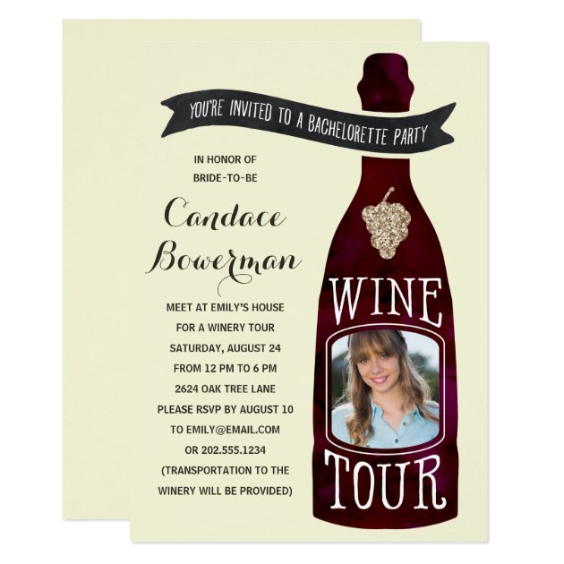 Wine Tour | Photo Bachelorette Party Card