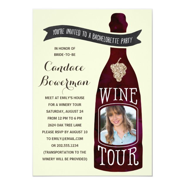 Wine Tour | Photo Bachelorette Party Card