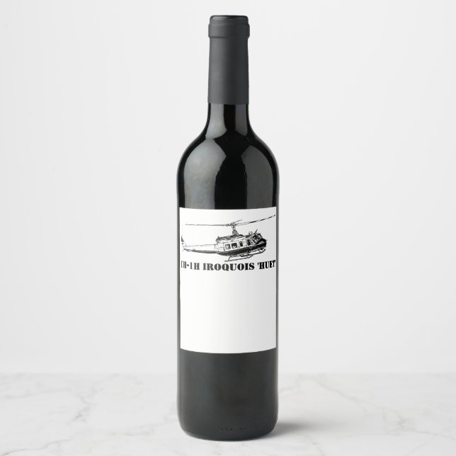 Wine UH-1H Iroquois Helicopter Wine Label (Front)
