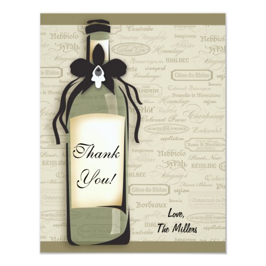 Wine Varietal and Whimsical Bottle Note Card