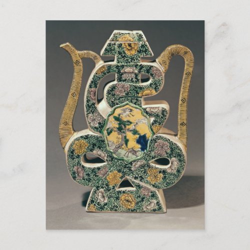 Wine vase in the form of the character shou postcard