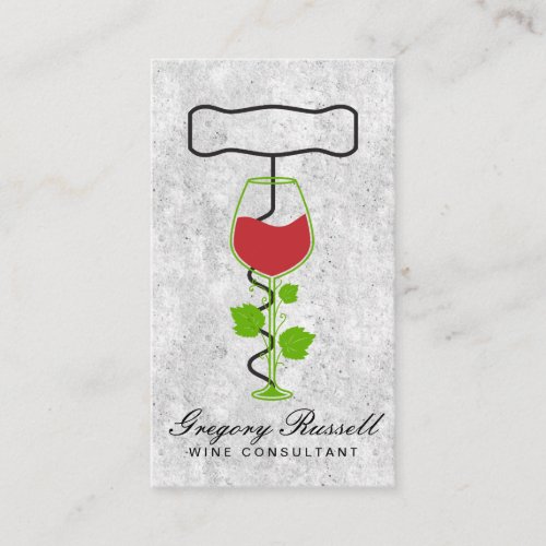 Wine Vine Logo  Corkscrews  Business Card