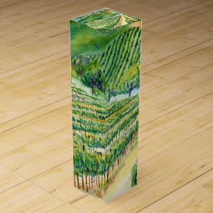 Wine Vineyard Art Custom Presentation Gift Box