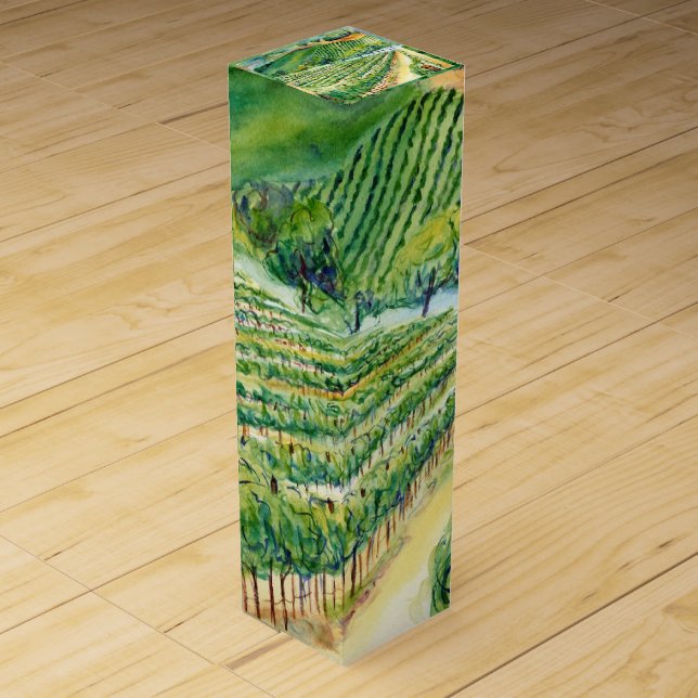 Wine Vineyard Art Custom Presentation Gift Box (Front)