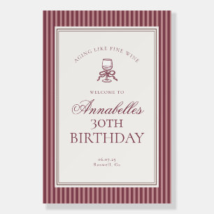 Wine Vineyard Club Old Money Birthday Welcome Foam Board
