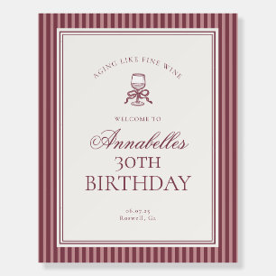 Wine Vineyard Club Old Money Birthday Welcome Foam Board