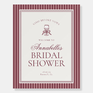 Wine Vineyard Club Old Money Stripe Bridal Welcome Foam Board