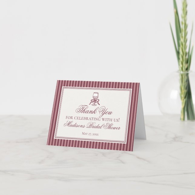 Wine Vineyard Club Old Money Striped Thank You  (Front)