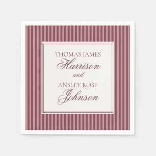 Wine Vineyard Club Old Money Striped Wedding Napkins