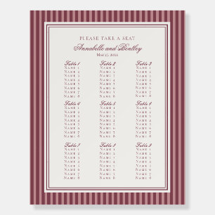 Wine Vineyard Club Old Money Wedding Seating Chart Foam Board