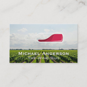 Wine Vineyard   Red Wine Bottle Business Card