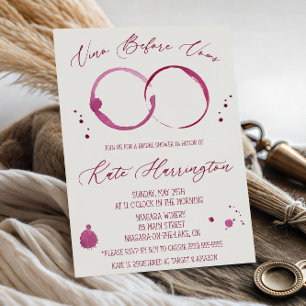 Wine, Vino Before Vows, Wine Stains, Bridal Shower Invitation