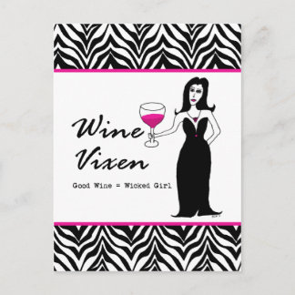 Wine Vixen "Good Wine = Wicked Girl" Postcard