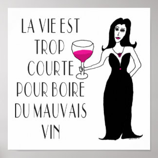 Wine Vixen Simply Wicked French Saying Poster