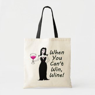 Wine Vixen Simply Wicked When You Can't Win, Wine Canvas Bags