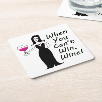 Wine Vixen Simply Wicked When You Can't Win, Wine Square Paper Coaster