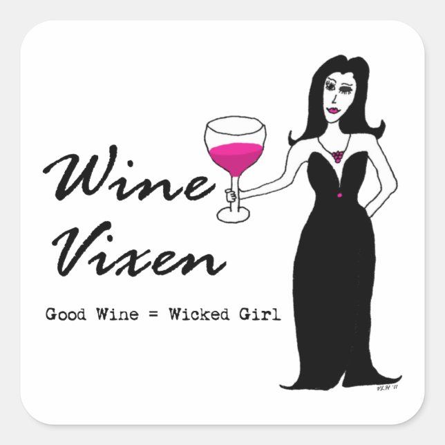 Wine Vixen "Wicked Girl" Square Sticker (Front)