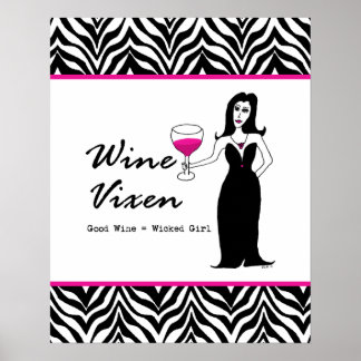 Wine Vixen Wicked Girl Zebra Print