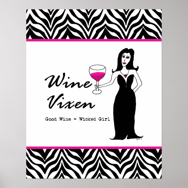 Wine Vixen Wicked Girl Zebra Print (Front)
