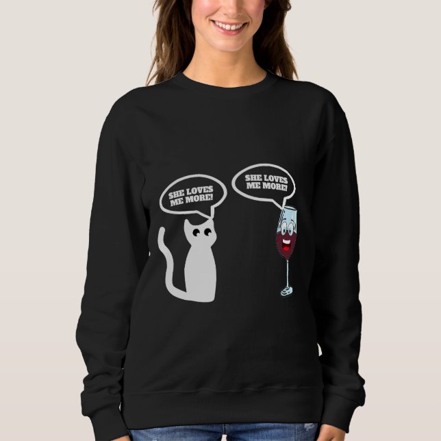 Wine Vs Cat Sweatshirt (Front)