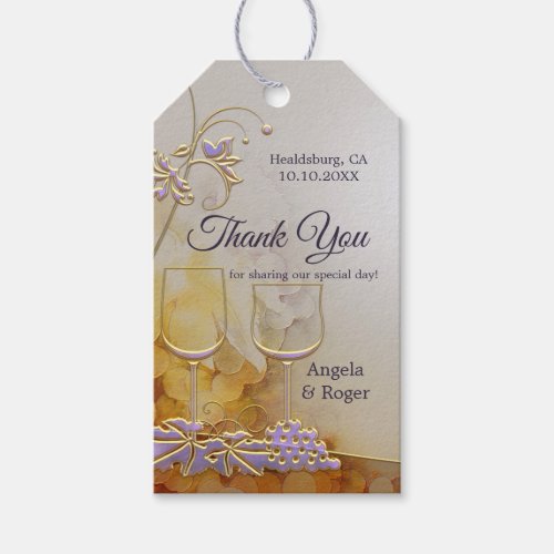Wine Wedding Favor Thank You or Bridal Shower Gift Tags