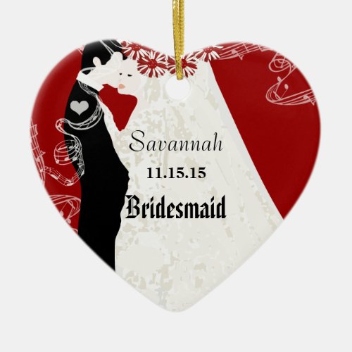 Wine Wedding Gown Bridesmaid Christmas Ornament