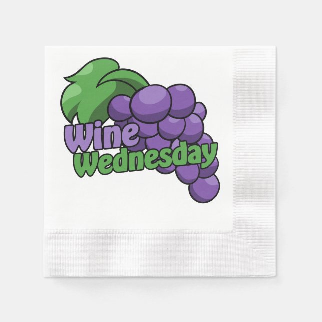 Wine wednesday wine drinkers paper napkins (Front)