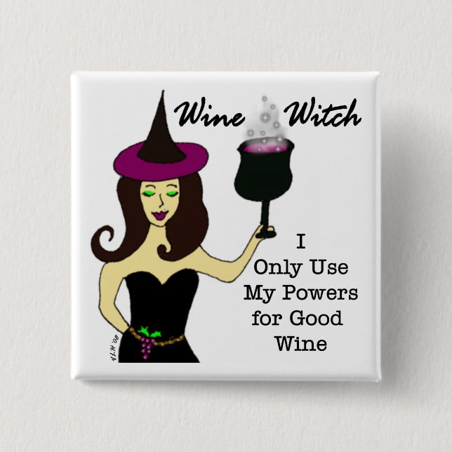 Wine Witch Button (Front)