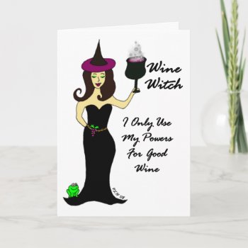 Wine Witch Halloween Card by Victoreeah at Zazzle