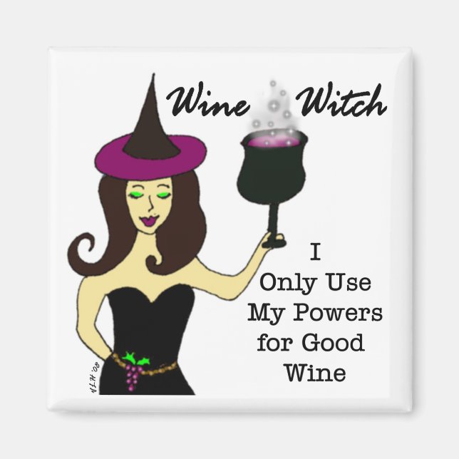 Wine Witch Magnet (Front)